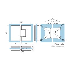 TGAH802 SC - Adjustable hinge glass to wall 90° TGAH802 SC - Adjustable hinge glass to wall 90°