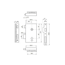 TGL70R SSS - Vertical central lock (single action) prepared for europrofile cylinder and lever handle, right TGL70R SSS - Vertical central lock (single action) prepared for europrofile cylinder and lever handle, right