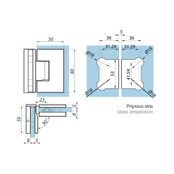TGAH804 PC - Adjustable hinge glass to glass 90° TGAH804 PC - Adjustable hinge glass to glass 90°