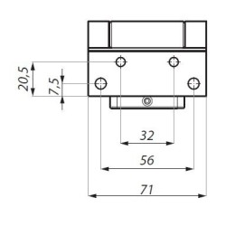 TGH12 PC - Free hinge with fixing plate TGH12 PC - Free hinge with fixing plate