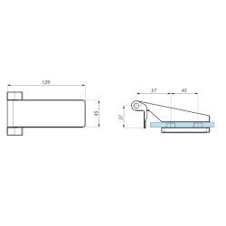 TGH12 PC - Free hinge with fixing plate TGH12 PC - Free hinge with fixing plate