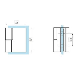 TTU90LH PC - Lifted hinge left wall to glass 90° TTU90LH PC - Lifted hinge left wall to glass 90°