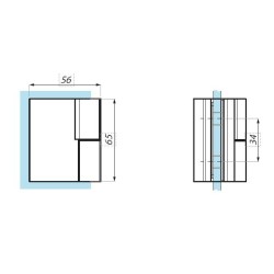 TTU90RH PC - Lifted hinge right wall to glass 90° TTU90RH PC - Lifted hinge right wall to glass 90°