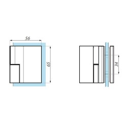 TTU90-OSLH SC - Lifted hinge with offset fixing plate left wall to glass 90° TTU90-OSLH SC - Lifted hinge with offset fixing plate left wall to glass 90°