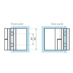 TTU90GGLH PC - Lifted hinge left glass to glass 90° TTU90GGLH PC - Lifted hinge left glass to glass 90°