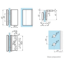 TTSC90 PC - Clamp wall to glass 90° TTSC90 PC - Clamp wall to glass 90°