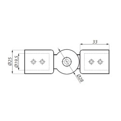 JH01ADJ PC - Swivel connector for round bar JH01ADJ PC - Swivel connector for round bar