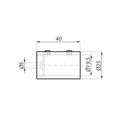 JH04 SC - Fixed wall connector for round bar JH04 SC - Fixed wall connector for round bar