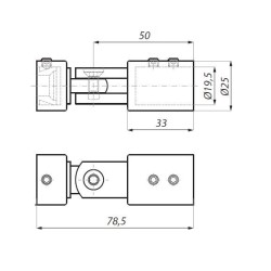 JH05ADJ PC - Swivel wall connector for round bar JH05ADJ PC - Swivel wall connector for round bar
