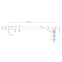 JH002ADJ/1000SC - Adjustable stabilizing bar wall to glass, 800-1000mm JH002ADJ/1000SC - Adjustable stabilizing bar wall to glass, 800-1000mm
