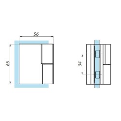 TGHU90RH PC - Lifted hinge right wall to glass 90° TGHU90RH PC - Lifted hinge right wall to glass 90°