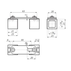 JS01ADJ PC - Swivel connector for cross bar