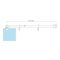 JS002ADJ/1000 PC - Reling kwadratowy, regulowany ściana - szkło JS002ADJ/1000 PC - Reling kwadratowy, regulowany ściana - szkło