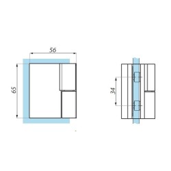 TGHU90RH BL - Lifted hinge right wall to glass 90° TGHU90RH BL - Lifted hinge right wall to glass 90°