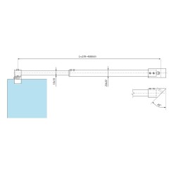JS003ADJ/450 SC - Stabilizing bar wall to glass 45° JS003ADJ/450 SC - Stabilizing bar wall to glass 45°