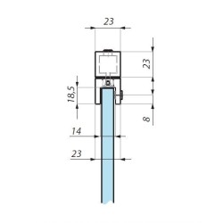 JS003ADJ/450 SC - Stabilizing bar wall to glass 45° JS003ADJ/450 SC - Stabilizing bar wall to glass 45°