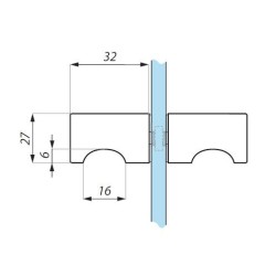 KH25-30 BL - Gałka do drzwi 27x27