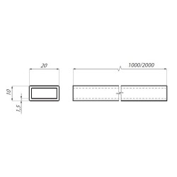 SHCR-2000 BL - Rectangular bar