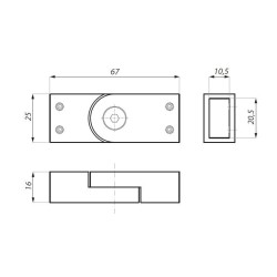 SHC01ADJ PC - Swivel connector for rectangular bar SHC01ADJ PC - Swivel connector for rectangular bar