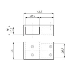 SHC03T PC - Junction connector „T” for rectangular bar SHC03T PC - Junction connector „T” for rectangular bar