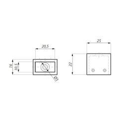 SHC04 SC - Fixed wall connector for rectangular bar SHC04 SC - Fixed wall connector for rectangular bar