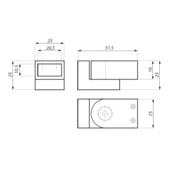 SHC04ADJ SC - Swivel wall connector for rectangular bar SHC04ADJ SC - Swivel wall connector for rectangular bar