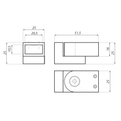 SHC04ADJ BL - Swivel wall connector for rectangular bar SHC04ADJ BL - Swivel wall connector for rectangular bar