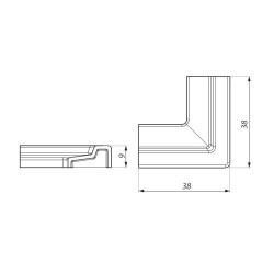 DSMN-03 PC - Corner connector for aluminium threshold profile DSMN-03 PC - Corner connector for aluminium threshold profile