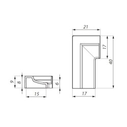 DSMK-02L BL - Profil końcowy do progu aluminiowego - lewy DSMK-02L BL - Profil końcowy do progu aluminiowego - lewy