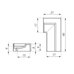DSMK-02R BL - Profil końcowy do progu aluminiowego - prawy DSMK-02R BL - Profil końcowy do progu aluminiowego - prawy