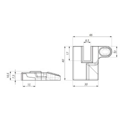 DSMB-01L BL - End cap for aluminium threshold profile with adapter for glass 8-10mm - left DSMB-01L BL - End cap for aluminium threshold profile with adapter for glass 8-10mm - left