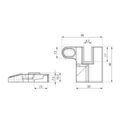 DSMB-01R BL - End cap for aluminium threshold profile with adapter for glass 8-10mm - right DSMB-01R BL - End cap for aluminium threshold profile with adapter for glass 8-10mm - right