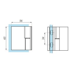 TGHU90-OSRH SC - Lifted hinge right wall to glass 90° offset fixing plate TGHU90-OSRH SC - Lifted hinge right wall to glass 90° offset fixing plate