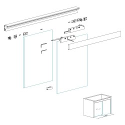 TSC-WM2M-SET AX - Zestaw ściana - ściana jeden panel przesuwny / jeden panel stały