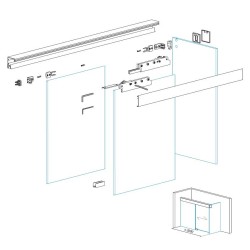 TSC-WMG2M-SET NABL - Wall to glass set (one sliding panel and two fix panels) TSC-WMG2M-SET NABL - Wall to glass set (one sliding panel and two fix panels)