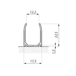 FIXD-2300NABL - U-section profile for fixed panels FIXD-2300NABL - U-section profile for fixed panels