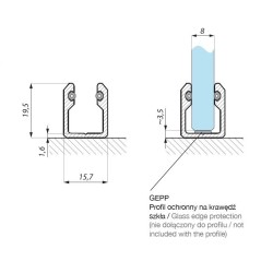 FIXS-SET3000 PC - U-section profile for fixed panels with preassembled seal FIXS-SET3000 PC - U-section profile for fixed panels with preassembled seal