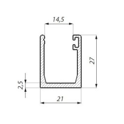 FCM27U NABL - U-section profile for fixed panels FCM27U NABL - U-section profile for fixed panels