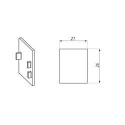 FCM27EC-LH ABS NABL - End cap