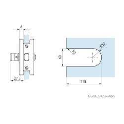 TGMHLI10S SSS - Bathroom magnetic horizontal lock with vacant / engaged indicator TGMHLI10S SSS - Bathroom magnetic horizontal lock with vacant / engaged indicator