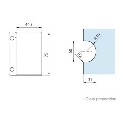 TGMHS10S SSS - Strike patch for horizontal magnetic locks TGMHS10S SSS - Strike patch for horizontal magnetic locks