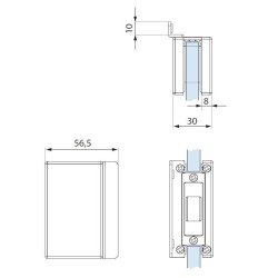 TGMHS10S SSS - Strike patch for horizontal magnetic locks TGMHS10S SSS - Strike patch for horizontal magnetic locks