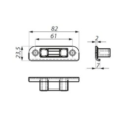 FR-PML03 SSS - Catch for the magnetic locks dedicated for Nuova Palermo frame profiles