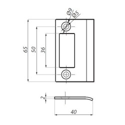 TGLP02 SSS - Keeper plate for central single action lock TGLP02 SSS - Keeper plate for central single action lock
