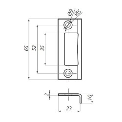 TGLP03 SSS - Keeper plate for central single action lock TGLP03 SSS - Keeper plate for central single action lock