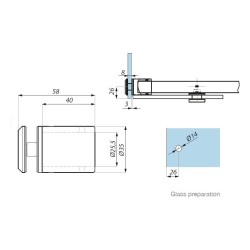 SHV-MSG PSS - Rail to glass connector SHV-MSG PSS - Rail to glass connector