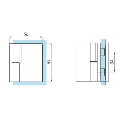 TGHU90-OSLH PC - Lifted hinge left wall to glass 90° offset fixing plate TGHU90-OSLH PC - Lifted hinge left wall to glass 90° offset fixing plate