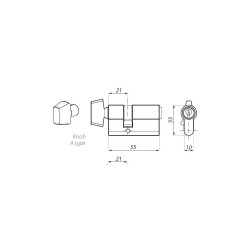 TGLCO1TC SC - Cylinder with type C knob TGLCO1TC SC - Cylinder with type C knob