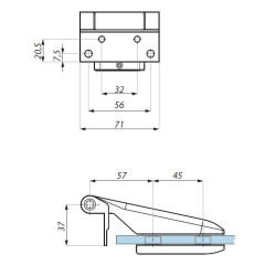 TGH422 NA - Hinge with fixing plate TGH422 NA - Hinge with fixing plate