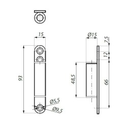 TGH33SET AX - Hinge complete with frame pivot and pin sleeve TGH33SET AX - Hinge complete with frame pivot and pin sleeve